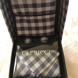🎉REDUCED🎉NIB CLERICCI TIE/HANKIE/CUFF LINKS SET